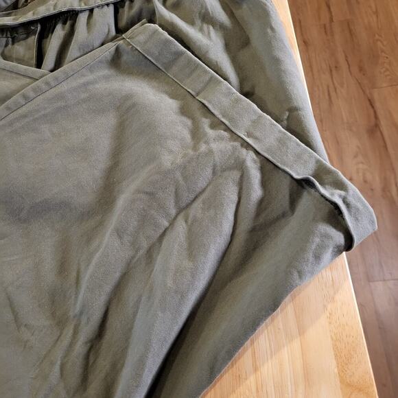 A.N.A 2X Army Green Short Sleeve Jumpsuit Button Collared Pockets Cotton - Picture 3 of 14